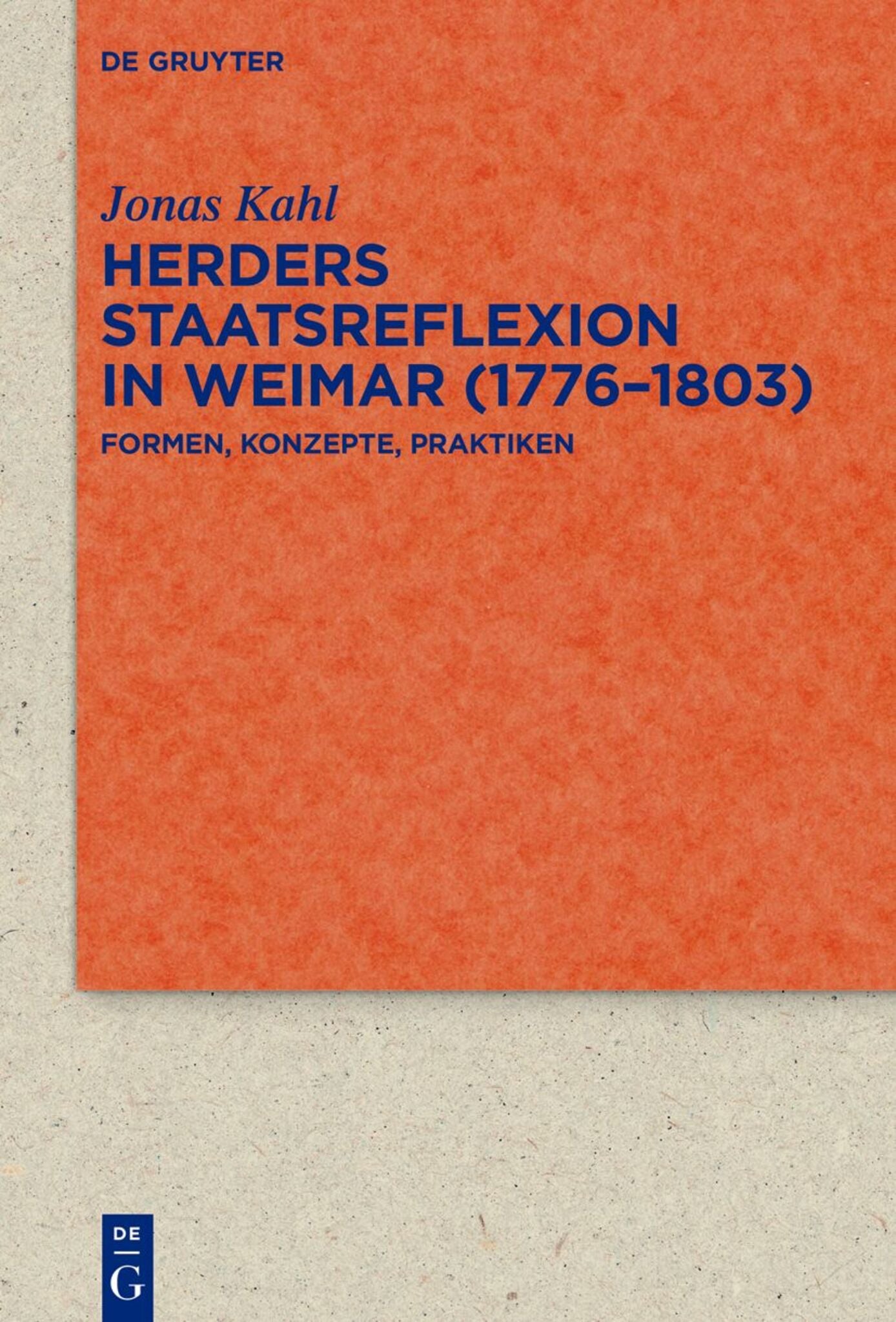 Cover image for Herders Staatsreflexion in Weimar (1776–1803) ISBN 9783112246207